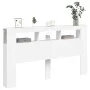 Cabecero con LED madera de ingeniería blanco 180x18,5x103,5 cm de , Cabeceros y pies de cama - Ref: Foro24-837358, Precio: 10...