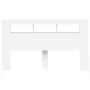 Headboard with LED white engineered wood 180x18.5x103.5 cm by , Headboards and footboards - Ref: Foro24-837358, Price: 102,41...