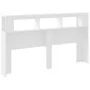 Headboard with LED white engineered wood 180x18.5x103.5 cm by , Headboards and footboards - Ref: Foro24-837358, Price: 102,41...