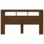 Cabecero LED madera ingeniería marrón roble 180x18,5x103,5 cm de , Cabeceros y pies de cama - Ref: Foro24-837364, Precio: 101...