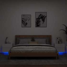 Mesitas de noche de pared con luces LED 2 unidades blanco de , Mesitas de noche - Ref: Foro24-836813, Precio: 82,67 €, Descue...