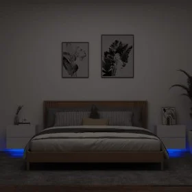 Mesitas de noche de pared con luces LED 2 unidades blanco by , Nightstands - Ref: Foro24-836813, Price: 81,28 €, Discount: %