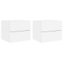 Mesitas de noche de pared con luces LED 2 unidades blanco de , Mesitas de noche - Ref: Foro24-836813, Precio: 82,67 €, Descue...