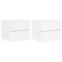 Mesitas de noche de pared con luces LED 2 unidades blanco de , Mesitas de noche - Ref: Foro24-836813, Precio: 81,28 €, Descue...