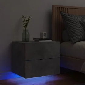 Mesita de noche de pared con luces LED gris hormigón de , Mesitas de noche - Ref: Foro24-836818, Precio: 53,76 €, Descuento: %
