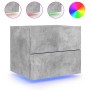 Mesita de noche de pared con luces LED gris hormigón de , Mesitas de noche - Ref: Foro24-836818, Precio: 54,57 €, Descuento: %