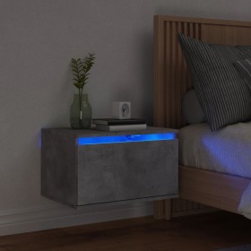 Mesita de noche de pared con luces LED gris hormigón de , Mesitas de noche - Ref: Foro24-836832, Precio: 37,87 €, Descuento: %