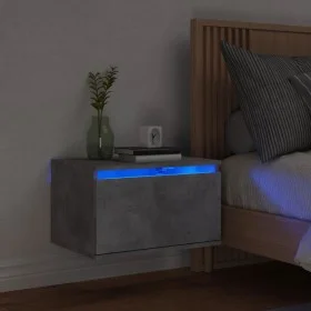 Mesita de noche de pared con luces LED gris hormigón de , Mesitas de noche - Ref: Foro24-836832, Precio: 41,61 €, Descuento: %