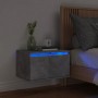 Mesita de noche de pared con luces LED gris hormigón de , Mesitas de noche - Ref: Foro24-836832, Precio: 37,87 €, Descuento: %