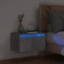 Mesita de noche de pared con luces LED gris hormigón de , Mesitas de noche - Ref: Foro24-836832, Precio: 41,61 €, Descuento: %