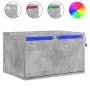 Mesita de noche de pared con luces LED gris hormigón de , Mesitas de noche - Ref: Foro24-836832, Precio: 41,61 €, Descuento: %