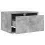 Mesita de noche de pared con luces LED gris hormigón de , Mesitas de noche - Ref: Foro24-836832, Precio: 41,61 €, Descuento: %