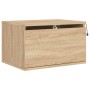 Mesita de noche de pared con luces LED roble Sonoma de , Mesitas de noche - Ref: Foro24-836830, Precio: 41,89 €, Descuento: %