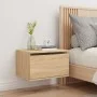 Mesita de noche de pared con luces LED roble Sonoma de , Mesitas de noche - Ref: Foro24-836830, Precio: 42,91 €, Descuento: %