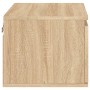Mesita de noche de pared con luces LED roble Sonoma de , Mesitas de noche - Ref: Foro24-836830, Precio: 41,89 €, Descuento: %