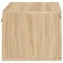 Mesita de noche de pared con luces LED roble Sonoma de , Mesitas de noche - Ref: Foro24-836830, Precio: 42,91 €, Descuento: %