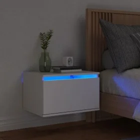 Mesita de noche de pared con luces LED blanco de , Mesitas de noche - Ref: Foro24-836826, Precio: 48,11 €, Descuento: %