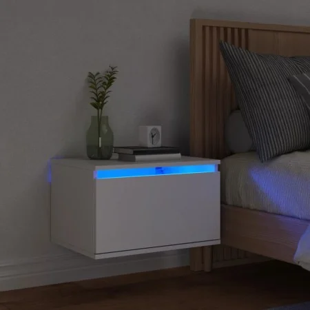 Mesita de noche de pared con luces LED blanco by , Nightstands - Ref: Foro24-836826, Price: 48,11 €, Discount: %