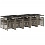 Set de comedor de jardín 11 pzas y cojines ratán sintético gris en Conjuntos de jardín | Comprar online en Foru.es