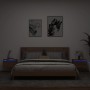 Mesitas de noche de pared con luces LED 2 unidades roble marrón de , Mesitas de noche - Ref: Foro24-836839, Precio: 72,03 €, ...