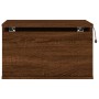 Mesitas de noche de pared con luces LED 2 unidades roble marrón de , Mesitas de noche - Ref: Foro24-836839, Precio: 72,03 €, ...