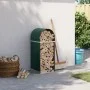Leñero de acero galvanizado verde 40x45x100 cm de , Bolsas y soportes de leña - Ref: Foro24-364537, Precio: 48,74 €, Descuent...