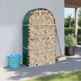 Leñero de acero galvanizado verde 120x45x210 cm de , Bolsas y soportes de leña - Ref: Foro24-364542, Precio: 64,66 €, Descuen...