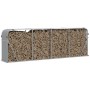 Leñero de acero galvanizado gris claro 300x45x100 cm de , Bolsas y soportes de leña - Ref: Foro24-364556, Precio: 78,37 €, De...