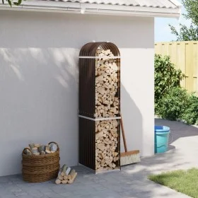 Leñero de acero galvanizado marrón 40x45x170 cm de , Bolsas y soportes de leña - Ref: Foro24-364568, Precio: 57,57 €, Descuen...