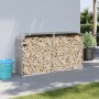 Leñero de acero galvanizado gris claro 180x45x100 cm de , Bolsas y soportes de leña - Ref: Foro24-364554, Precio: 55,18 €, De...