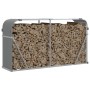 Leñero de acero galvanizado gris claro 180x45x100 cm de , Bolsas y soportes de leña - Ref: Foro24-364554, Precio: 55,18 €, De...