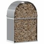 Leñero de acero galvanizado gris claro 80x45x120 cm de , Bolsas y soportes de leña - Ref: Foro24-364549, Precio: 45,27 €, Des...