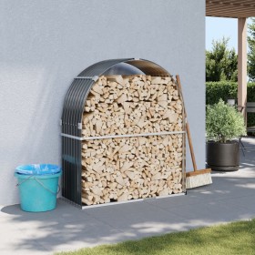 Leñero de acero galvanizado gris antracita 120x45x140 cm de , Bolsas y soportes de leña - Ref: Foro24-364561, Precio: 56,49 €...