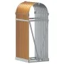 Leñero de acero galvanizado marrón claro 40x45x100 cm de , Bolsas y soportes de leña - Ref: Foro24-364577, Precio: 45,08 €, D...