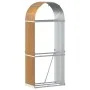 Leñero de acero galvanizado marrón claro 80x45x190 cm de , Bolsas y soportes de leña - Ref: Foro24-364580, Precio: 61,90 €, D...