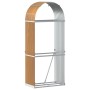 Leñero de acero galvanizado marrón claro 80x45x190 cm de , Bolsas y soportes de leña - Ref: Foro24-364580, Precio: 63,10 €, D...
