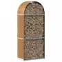 Leñero de acero galvanizado marrón claro 80x45x190 cm de , Bolsas y soportes de leña - Ref: Foro24-364580, Precio: 61,90 €, D...