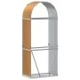 Leñero de acero galvanizado marrón claro 80x45x190 cm de , Bolsas y soportes de leña - Ref: Foro24-364580, Precio: 61,90 €, D...