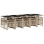 Set comedor de jardín 11 pzas con cojines ratán sintético beige en Conjuntos de jardín | Comprar online en Foru.es