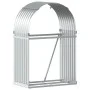 Leñero de acero galvanizado plateado 80x45x120 cm de , Bolsas y soportes de leña - Ref: Foro24-364589, Precio: 47,30 €, Descu...