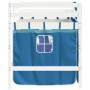 Cama alta para niños con cortinas madera pino azul 90x200 cm de , Camas y somieres - Ref: Foro24-3206968, Precio: 201,50 €, D...