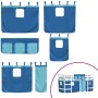 Cama alta para niños con cortinas madera pino azul 90x200 cm de , Camas y somieres - Ref: Foro24-3206968, Precio: 201,50 €, D...