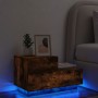 Mesita de noche con luces LED roble ahumado 70x36x40,5 cm de , Mesitas de noche - Ref: Foro24-836781, Precio: 69,21 €, Descue...