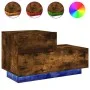 Mesita de noche con luces LED roble ahumado 70x36x40,5 cm de , Mesitas de noche - Ref: Foro24-836781, Precio: 68,12 €, Descue...