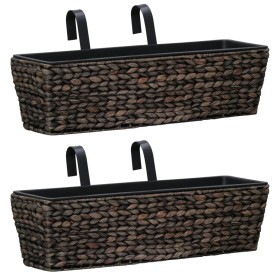Conjunto de jardineras 2 unidades jacinto de agua marrón de vidaXL, Maceteros y jardineras - Ref: Foro24-45578, Precio: 74,86...