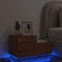 Mesita de noche con luces LED roble marrón 70x36x40,5 cm de , Mesitas de noche - Ref: Foro24-836783, Precio: 69,82 €, Descuen...