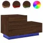 Mesita de noche con luces LED roble marrón 70x36x40,5 cm de , Mesitas de noche - Ref: Foro24-836783, Precio: 69,82 €, Descuen...