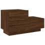 Mesita de noche con luces LED roble marrón 70x36x40,5 cm de , Mesitas de noche - Ref: Foro24-836783, Precio: 70,93 €, Descuen...