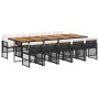 Set de comedor jardín 11 pzas con cojines ratán sintético negro en Conjuntos de jardín | Comprar online en Foru.es