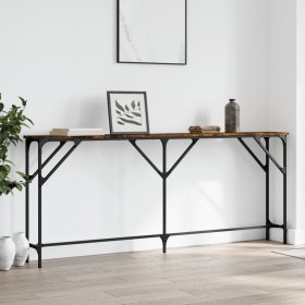 Mesa consola madera de ingeniería roble ahumado 180x23x75 cm de , Mesas auxiliares - Ref: Foro24-837769, Precio: 61,93 €, Des...